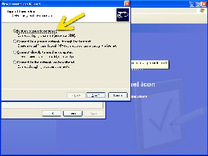 Windows XP internet connection setup